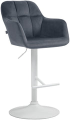 Barhocker Natoma Samt wei� - dunkelgrau