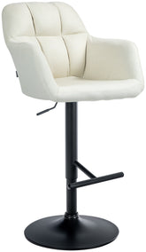 Barhocker Natoma Stoff schwarz - creme