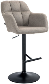 Barhocker Natoma Stoff schwarz - taupe