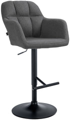 Barhocker Natoma Stoff schwarz - dunkelgrau