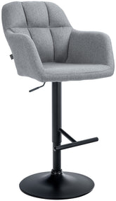 Barhocker Natoma Stoff schwarz - grau