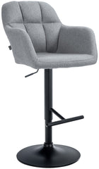 Barhocker Natoma Stoff schwarz - grau