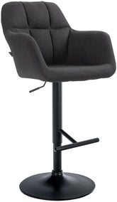 Barhocker Natoma Stoff schwarz - schwarz