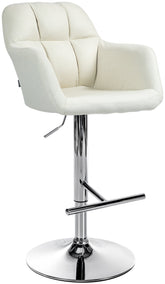Barhocker Natoma Stoff chrom - creme