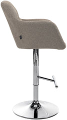 Barhocker Natoma Stoff chrom - taupe