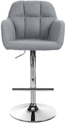 Barhocker Natoma Stoff chrom - grau