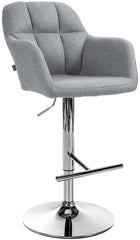 Barhocker Natoma Stoff chrom - grau
