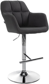 Barhocker Natoma Stoff chrom - schwarz