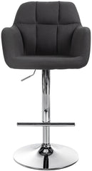 Barhocker Natoma Stoff chrom - schwarz