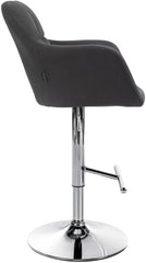 Barhocker Natoma Stoff chrom - schwarz