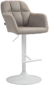 Barhocker Natoma Stoff wei� - taupe
