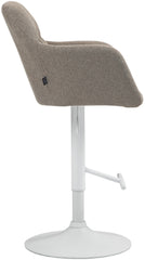 Barhocker Natoma Stoff wei� - taupe