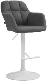Barhocker Natoma Stoff wei� - dunkelgrau