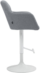 Barhocker Natoma Stoff wei� - grau