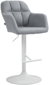 Barhocker Natoma Stoff wei� - grau