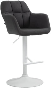 Barhocker Natoma Stoff wei� - schwarz