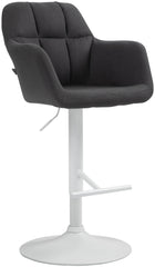 Barhocker Natoma Stoff wei� - schwarz