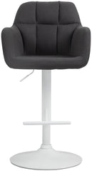 Barhocker Natoma Stoff wei� - schwarz
