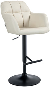 Barhocker Natoma Kunstleder schwarz - creme
