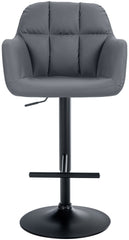Barhocker Natoma Kunstleder schwarz - grau