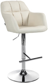 Barhocker Natoma Kunstleder chrom - creme