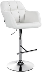 Barhocker Natoma Kunstleder chrom - wei�