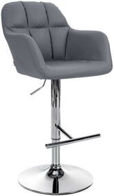 Barhocker Natoma Kunstleder chrom - grau