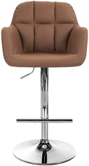 Barhocker Natoma Kunstleder chrom - hellbraun