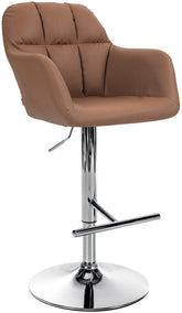 Barhocker Natoma Kunstleder chrom - hellbraun