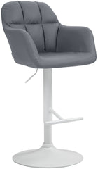 Barhocker Natoma Kunstleder wei� - grau
