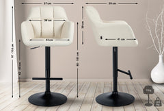 Barhocker Natoma Kunstleder schwarz - creme