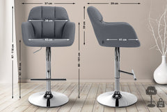 Barhocker Natoma Kunstleder chrom - grau
