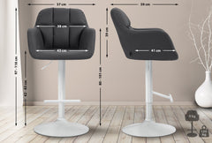 Barhocker Natoma Kunstleder wei� - schwarz