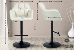 Barhocker Natoma Stoff schwarz - creme
