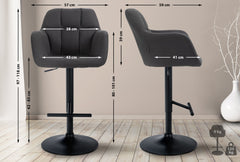 Barhocker Natoma Stoff schwarz - schwarz