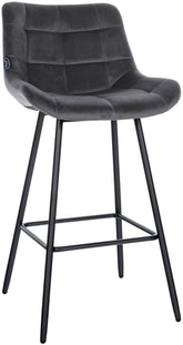 Barhocker Weston Samt - dunkelgrau