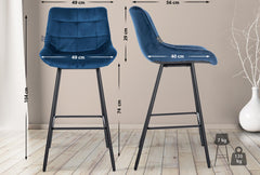 Barhocker Weston Samt - blau