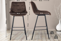 Barhocker Weston Samt - braun