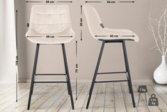 Barhocker Weston Samt - creme