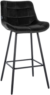 Barhocker Weston Samt - schwarz