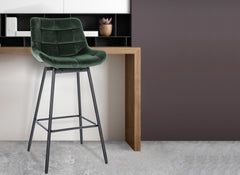 Barhocker Weston Schwenkbar Samt - dunkelgr�n