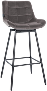 Barhocker Weston Schwenkbar Samt - grau