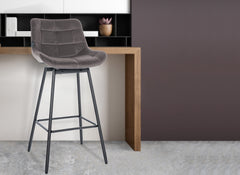 Barhocker Weston Schwenkbar Samt - grau