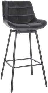 Barhocker Weston Schwenkbar Samt - dunkelgrau