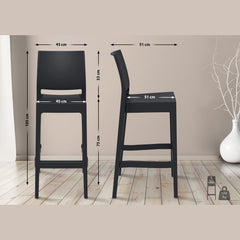 2er Set Barhocker Maya - schwarz
