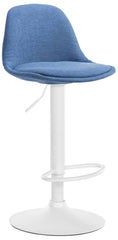 Barhocker Kiel Stoff wei� - blau