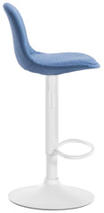 Barhocker Kiel Stoff wei� - blau