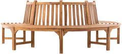 Baumbank Leming halbrund 250 cm - teak