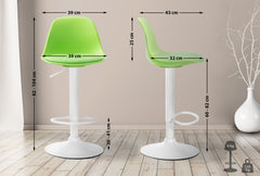 Barhocker Kiel Kunstleder wei� - gr�n