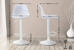 Barhocker Kiel Kunstleder wei� - wei�